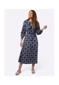 Witt - Webkleid - rauchblau-rosenholz-bedruckt
