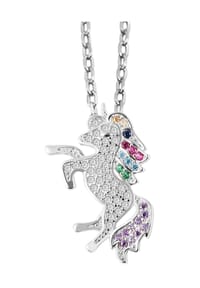 Adelia's Modern Essentials - Anhänger – Einhorn Anhänger aus 925 Silber mit Zirkonia - silber