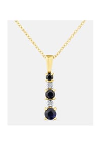 Diamant L'eternel - Kette mit Anhänger, mit schwarzer Saphir, 375 Gelbgold - gold