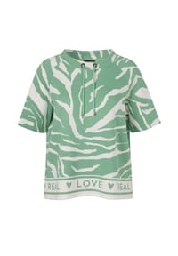 VIA APPIA -DUE- - Sweatshirt in großen Größen - grün / creme