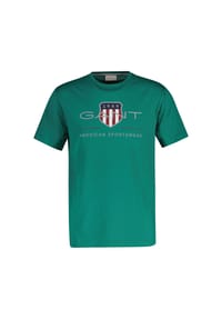 GANT - Herren T-Shirt - REGULAR ARCHIVE SHIELD, Rundhals, kurzarm, Baumwolle, Print - Blau