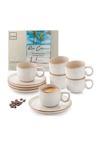 SÄNGER Steingut Geschirrserie Rio - Rio - Blau - Espressotassen Set Rio Lagune 12 teilig