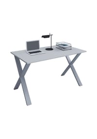 VCM. - Holz Schreibtisch | H. 76 x B. 110 x T. 50 cm | Computertisch schlicht | Füße aus hochwertigem Metall | Arbeitstisch | Büromöbel - Lona U - Schwarz / Anthrazit