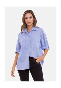 CIPO & BAXX® - SHIRT WH125 mit Knopfleiste und hoher Tragekomfort - BLUE
