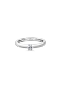 MONCARA - Damen Ring, 375er Gold, 1 Diamant ca. 0,18 Karat - Weißgold