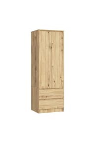 Akord - Kleiderschrank Star S60 mit 2 Türen, 2 Schubladen und 1 Einlegeboden - artisan-eiche