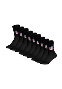 NFL - Unisex Socken, 9er Pack - NFL Shield 9Pack Crew Socks, Logo, Baumwollmischung - Dunkelblau/Weiß/Rot