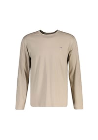 GANT - Herren Longsleeve - REGULAR SHIELD LS, Shirt, Rundhals, Langarm, Baumwolle - Beige (Mist Taupe)