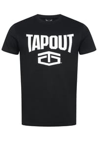 TAPOUT® - Herren T-Shirt normale Passform ACTIVE BASIC TEE - Black/White