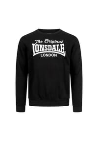 LONSDALE™ - Herren Rundhals Sweatshirt normale Passform BURGHEAD - Black/White