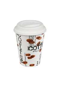 KÖNITZ - Coffee Collage To Go Kaffeebecher mit Deckel, 380ml - Bunt