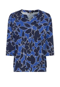 olsen - Shirt mit Allover-Dessin und Tunikaausschnitt - Cobalt