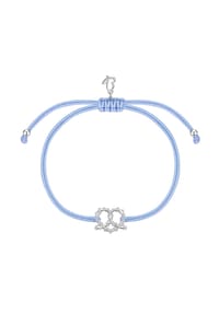 GLANZSTÜCKE MÜNCHEN - Armband Edelstahl Textil (hellblau) - silber