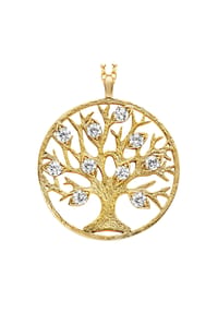 Julie Julsen® - Anhänger mit Kette 925/- Sterling Silber 10 Zirkonia - gelb