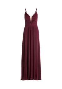 Vera Mont - Abendkleid, Raffung, V-Ausschnitt, für Damen - 4898 RED/SILVER