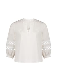 BETTY & CO - Casual-Bluse mit Spitzeneinsatz - Weiß