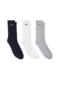 LACOSTE - Unisex Socken, 3er Pack - Tennissocken, Baumwollmischung, einfarbig - Schwarz