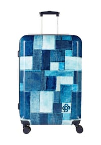 GALERIA MAIN - 4-Doppelrollen-Trolley, Hartschale, TSA Kombinationsschloss - DES.F DENIM PRINT1