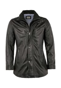bugatti - Herren Lederjacke Longjacke Lammnappa schwarz - schwarz