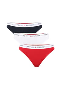 TOMMY HILFIGER - String Ess. Cotton, 3er-Pack, für Damen - 0R7 BLACK/BLACK/BL