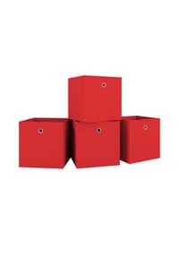 VCM. 4er Set Faltbox | Klappbox Stoff Kiste | Faltschachtel | Maße ca. H. 28 x B. 27 x T. 27 cm | Regalbox - Boxas - VCM Boxas - Grün