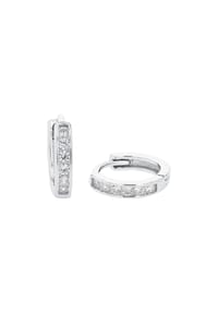 amor - Creolen für Damen, 925 Sterling Silber, Zirkonia synth. - Silber