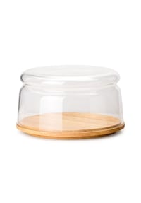 CONTINENTA - Käseglocke / Schüssel, 2-tlg., Ø 16 cm - Holzfarben