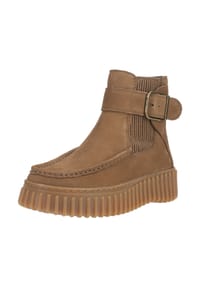 CLARKS® - Nubukleder/Textil Stiefelette TORHILL BUCKLE - Nuss