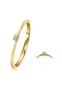 ONE ELEMENT Timeless Diamonds - 0,03 ct Diamant Brillant Ring aus 585 Gelbgold - gold