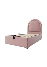 KOMHTOM - Polsterbett 90x200 cm, Samt rosa – ohne Matratze - Rosa
