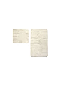 ZELLERFELD - WC-Set Elegance - 2-teiliges Badematten-Set, rutschfest & pflegeleicht - Beige 60 x 100 cm