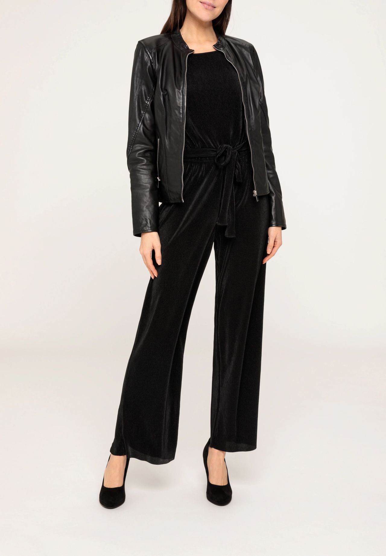 MANGUUN collection Lederjacke, Stehkragen, Reißverschlusstaschen 