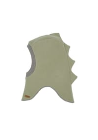 maximo® - GOTS MINI-Schlupfmütze, "Dino" Baumwollfleece, Jerseyfutter - kaper