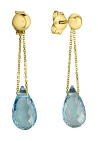 CELESTA® - Damen Ohrhänger, 375er Gelbgold mit Blautopas - GOLD AMETHYST