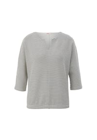 s.Oliver - Sweatshirt, Split-Neck, für Damen - 99G9  GREY/BLACK