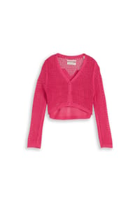 TOM TAILOR - Strickjacke, Herzapplikation, für Kinder - 11821 FLASHY PINK