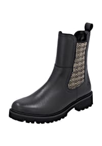 remonte® - Leder/Textil Stiefelette - Schwarz/Gold