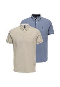 ONLY & SONS - Poloshirt 2er Pack Onsefletcher - Beige / blau