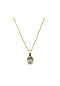 CELESTA® - Damen Kette mit Blautopas Anhänger, 375er Gelbgold - gold