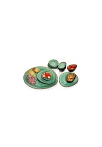 SÄNGER Steingut Geschirrserie Palm Beach - Palm Beach - Türkis - Eierbecher Set 4-teilig