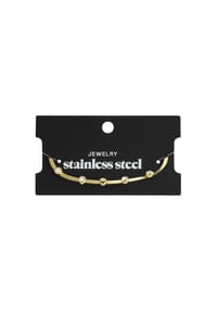 Adelia's - Gliederarmband mit fünf Strasssteinen, 18 cm + 5 cm - goldfarben