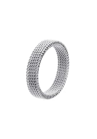 heideman - elastischer Mesh-Ring Timon silberfarben - silberfarben poliert