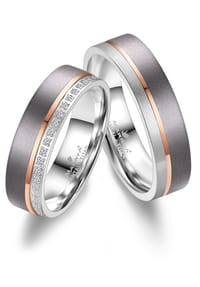 MARRYA MARRYA - Funkelnder Damenring Tantal Silber - Rosé mit Zirkonia - silber - rosé