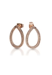 Adelia's - Adelia's Edelstahl Ohrstecker mit Zirkonia - rosé - braun