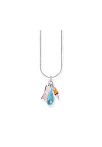 Thomas Sabo - Essentials Kette mit buntem Triple-Anhänger - silberfarben