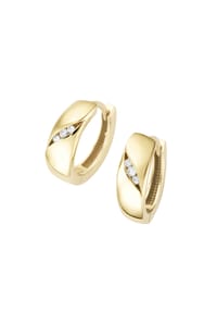 Luigi Merano® - Creolen matt, glanz, mit Brillanten, Gold 585 - gold