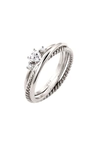 elli. - Ring Ringset Mit Herz Zirkonia Weiß 925 Sterling Silber - Gold