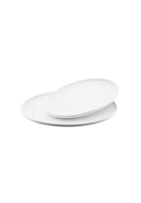ALMINA® - Almina 2er Servierteller-Set Ovalförmig in Weiß aus Porzellan - Weiß OneSize