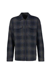 LERROS - Sportives Karohemd mit Reißverschluss, große Größen - CLASSIC NAVY