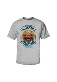 OLDSKULL - T-Shirt Xtreme Ancient Mask mit coolem Print - Heather Grey